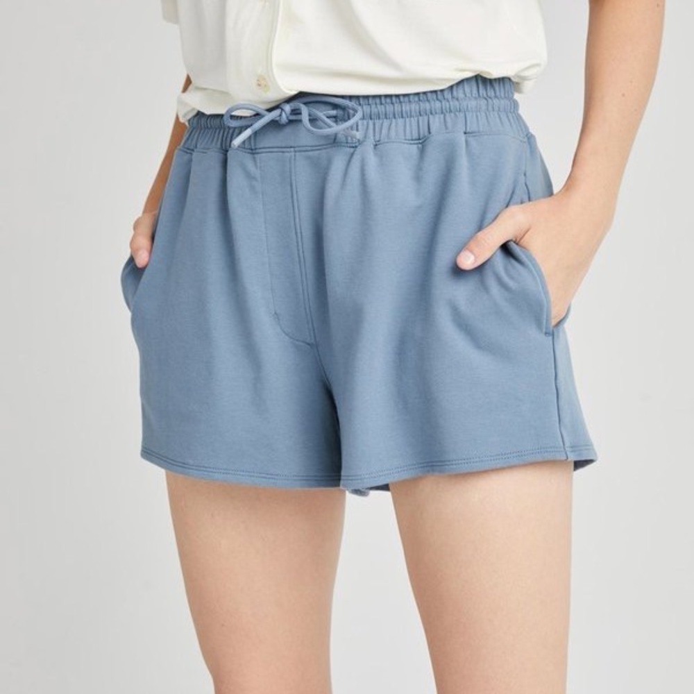 NWOT Richer Poorer Women’s Stretch Terry Sweatshort, size S, Cornflower blue.